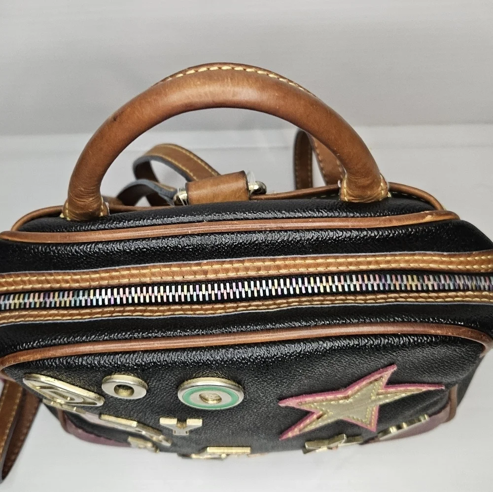 Y2K Dooney&Bourke Square Backpack Purse ,Graffiti Charms, Lindsay Lohan Vintage.
